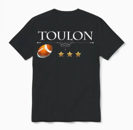 Rugby Ball Toulon 3 Stars Champion Man Woman Child T-Shirt, Black, S Unisex T-Shirt - Black