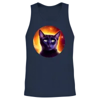 Funny Catstronaut Unisex Tank Top - Navy – 2