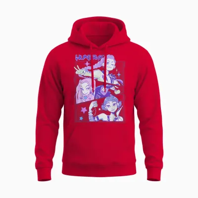 Kpop Demon Hunters Anime Huntrix Huntr/x Unisex Hoodie - Red