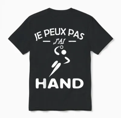 Je Peux Pas J'ai Hand Handball Player Handball Funny.2025 T-Shirt, Black, S Unisex T-Shirt - Black