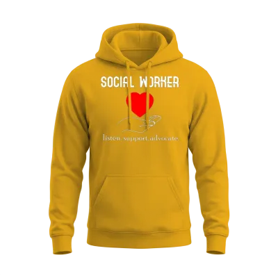 Womens Social Worker Product Graduation Social Unisex Hoodie - Gold