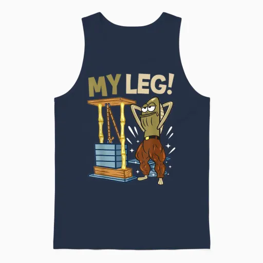 Mademark X Spongebob Squarepants - My Leg Body Building Funny Spongebob Inside Joke Legs Day Unisex Tank Top - Navy
