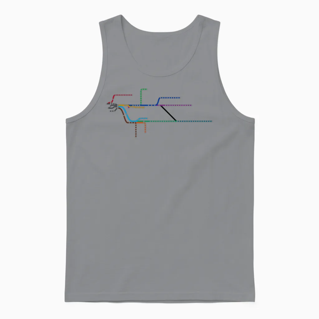 Lirr Long Island Rail Road Map Unisex Tank Top in Sport Grey