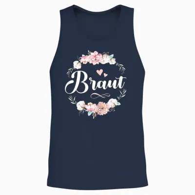 Women's Bridal T-Shirt Jga Women Bride Shirt Party Poltern Bridal T-Shirt, Black Unisex Tank Top - Navy