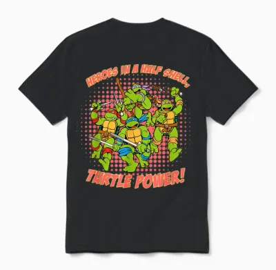 Heroes in a Half Shell, Turtle Power! Unisex T-Shirt - Black