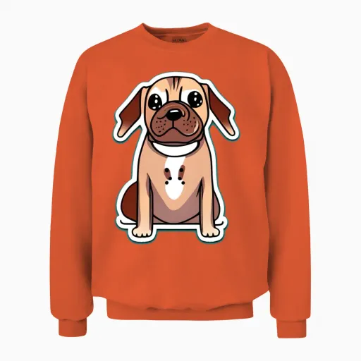 Dog Funny Cute, Dogs Puppy, Animal Dog Lover Unisex Sweatshirt - Orange