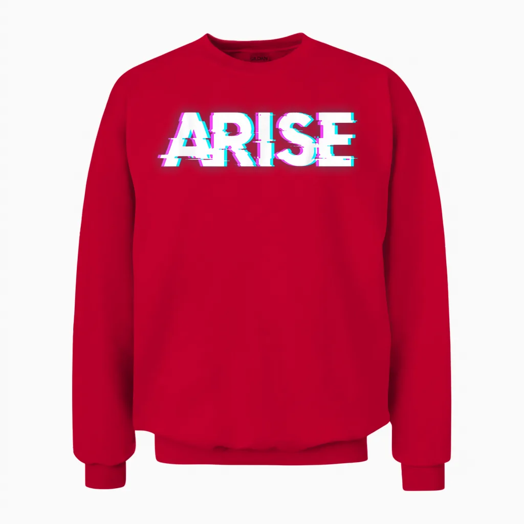 Arise T-Shirt, Black Unisex Sweatshirt in Red