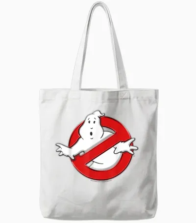 Ghostbusters Classic T-Shirt Movie Logo Tote Bags - White