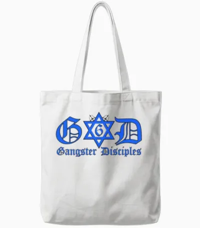 Gangster Disciples Gd 6 Tote Bags - White