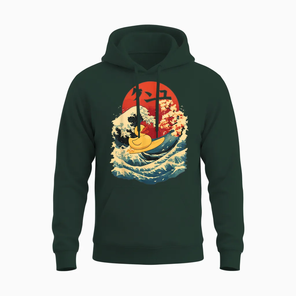 Rubber Duck Surf Japanese Rubber Duck Unisex Hoodie in Forest