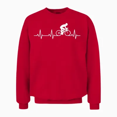 Herzschlag Radfahrer Ekg Fahrrad Herzlinie Unisex Sweatshirt - Red