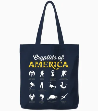 Cryptids of America Cryptozoology Mythical Tote Bags - Navy