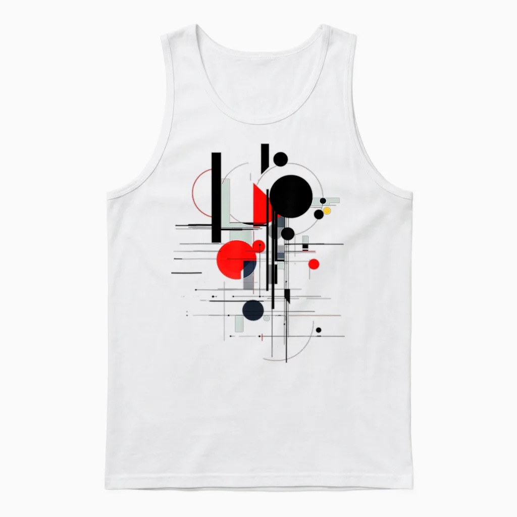 Abstract Art Pattern Painting Geometric Art Work T-Shirt, White, S Unisex Tank Top in White