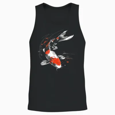Koi Fisch Tier Grafik Kunst Koi Fisch Unisex Tank Top - Black