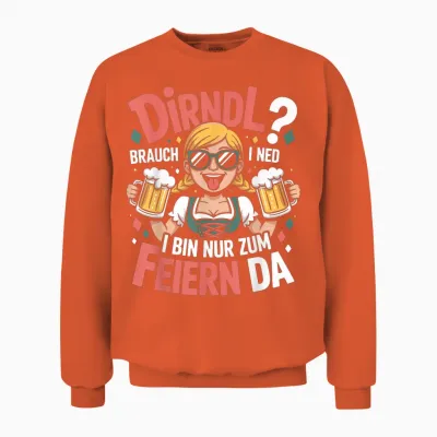 Passend Für Oktoberfest Outfit Damen Trachtenshirt Trachten Unisex Sweatshirt - Orange