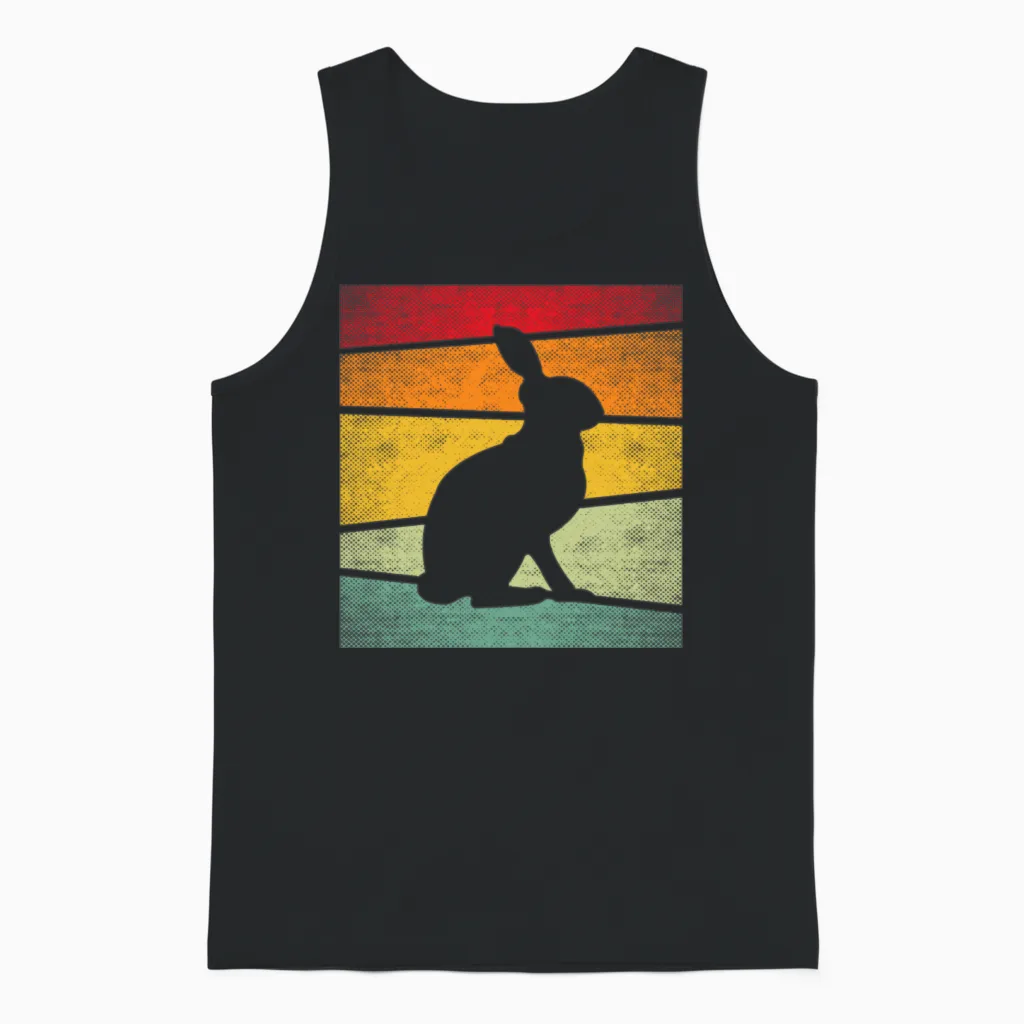 Rabbit Retro Unisex Tank Top in Black