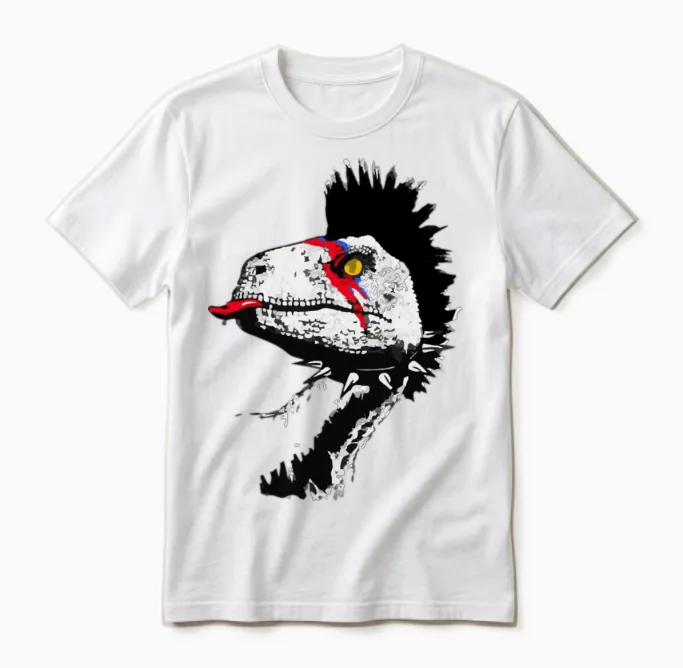 Crested Punk Disco Unisex T-Shirt in White