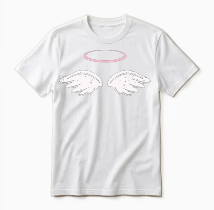 Angel Angel Wings Halo Innocent Costume Children Unisex T-Shirt in White