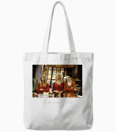 Friends Flashback Logo Tote Bags - White