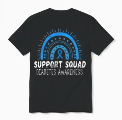 Blue November Support Diabetes Awareness Month Unisex T-Shirt - Black