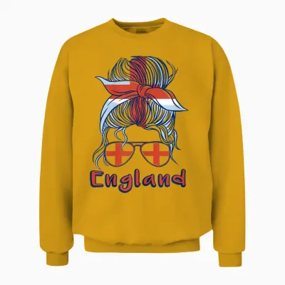 England, Englisch, Mädchen, Damen Unisex Sweatshirt - Gold