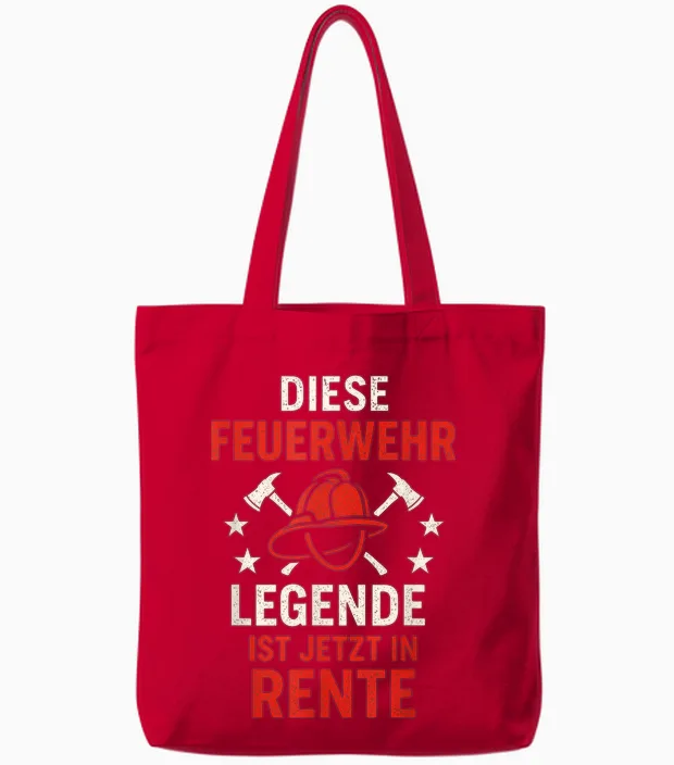 Diese Feuerwehr Legende Ist Jetzt in Rente Tote Bags in Red
