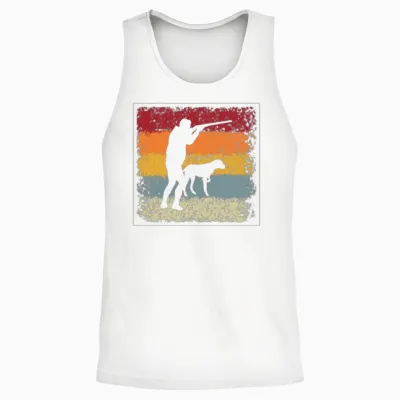 Hunting Retro Unisex Tank Top - White