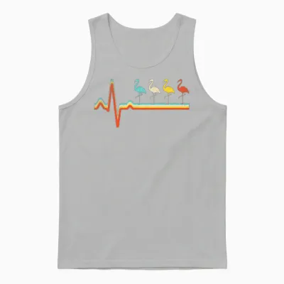 Flamingo Retro Heartbeat Unisex Tank Top - Ash