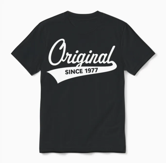 Original Since 1977 (year of Birth, Birthday / W) Unisex T-Shirt in Black