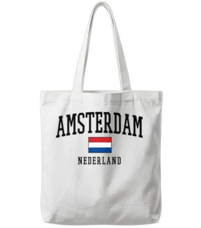 Amsterdam Netherlands Tote Bags - White