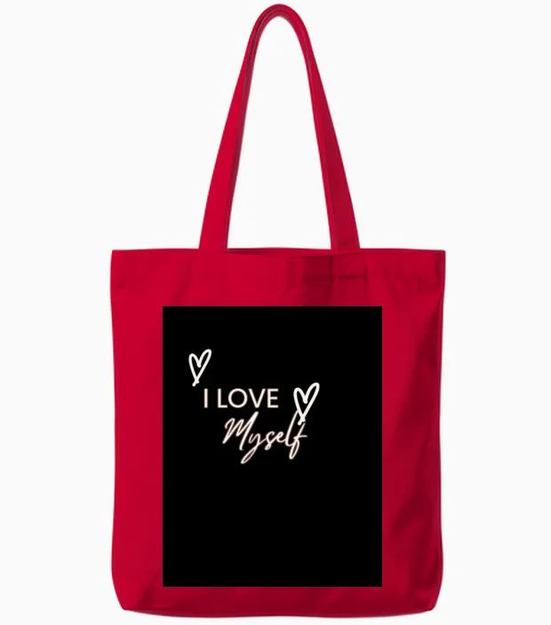 Self-Love Tote Bags in Red