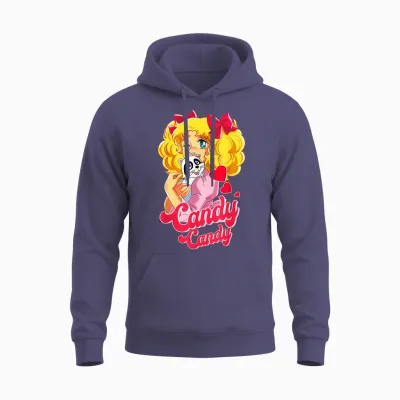 Candy Raccoon Cartoon Japanese Retro 80s Manga Unisex Hoodie - Heather Sport Dark Navy