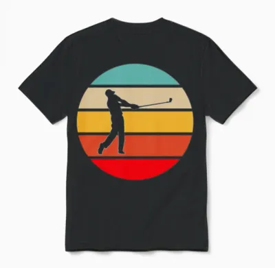 Golf Retro Unisex T-Shirt - Black