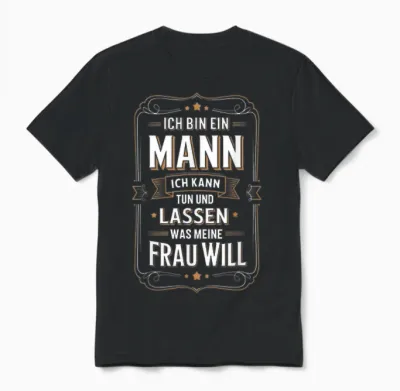 Ich Bin Ein Mann Ich Kann Tun Was Meine Frau Will Unisex T-Shirt - Black