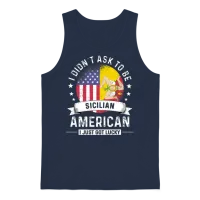 Sicilian American Patriot Funny Humor Unisex Tank Top - Navy – 1