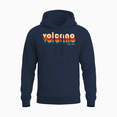Volcano Retro Unisex Hoodie - Navy