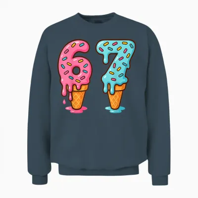 Baseball Drip Ice Cream 67 Baseball Lifestyle 101 Unisex Sweatshirt - Dark Heather
