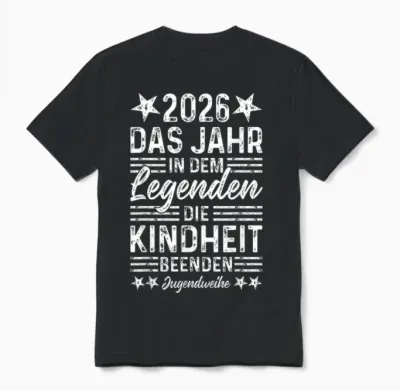 Jugendweihe 2026 Jahr in Dem Legenden Die Kindheit Beenden Unisex T-Shirt - Black