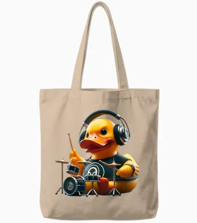 Rubber Beater Duck Duckie Tote Bags - Natural