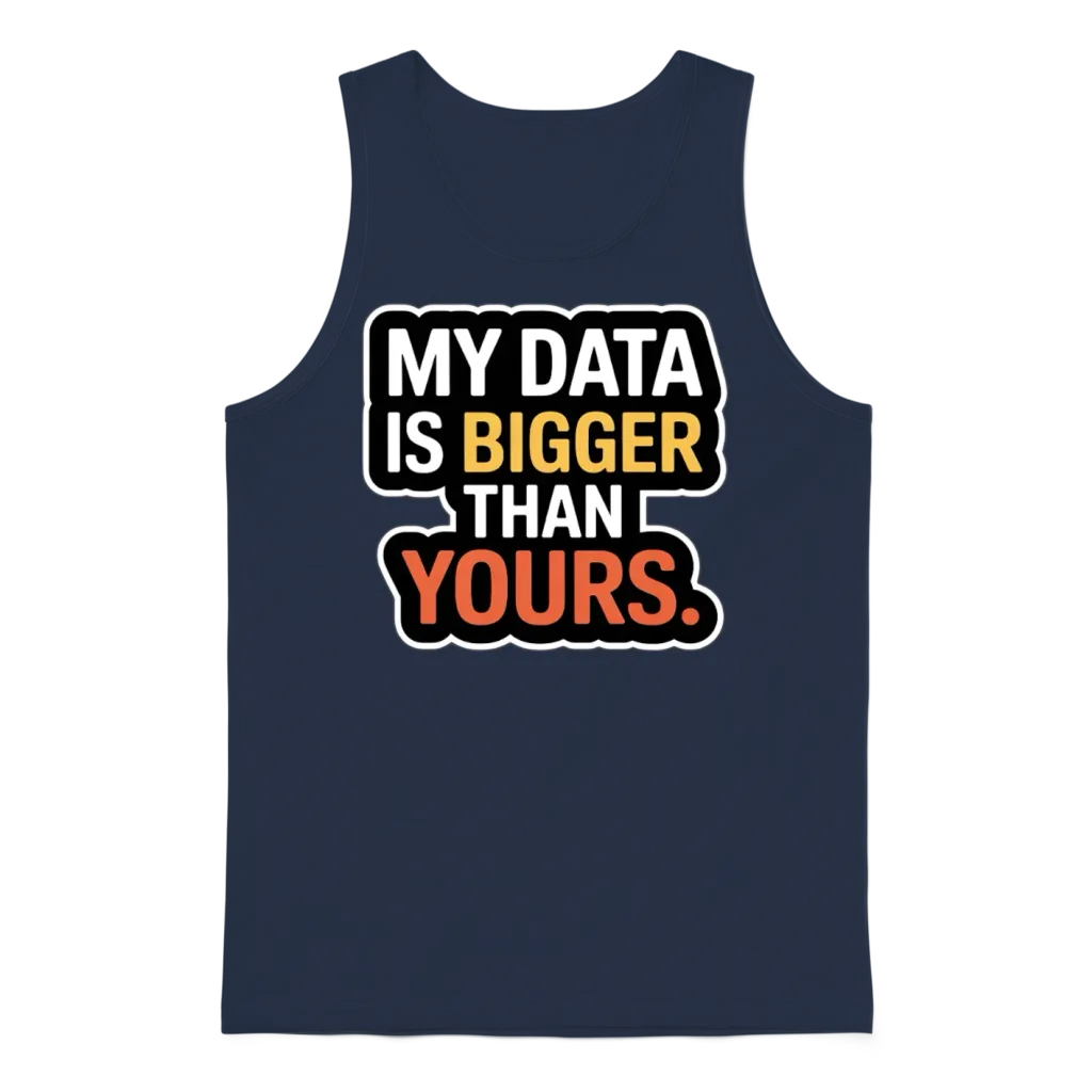 My Data Is Bigger Than Yours Unisex Tank Top - Navy