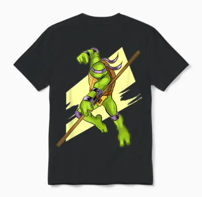 Donatello in Fighting Stance Unisex T-Shirt - Black
