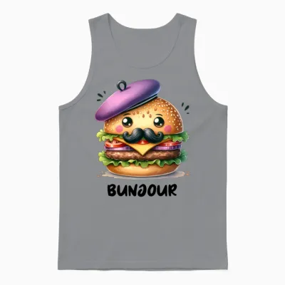Funny Burger Bunjour Unisex Tank Top - Sport Grey