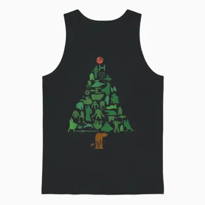 Star Wars Holiday Christmas Tree Unisex Tank Top - Black