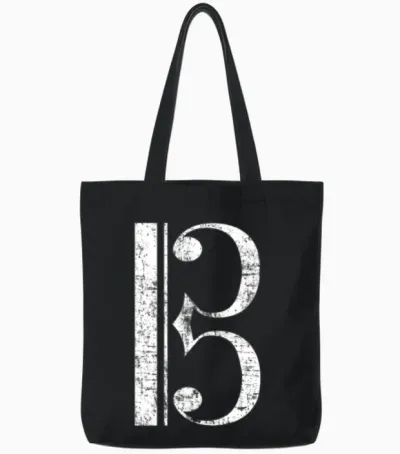 Alto Clef, Viola Tote Bags - Black