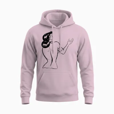 Pin Up Unisex Hoodie - Light Pink