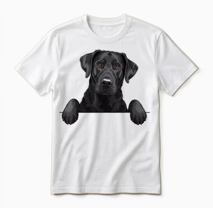 Lustiger Schwarzer Labrador Mit Lustigem Labrador Unisex T-Shirt in White