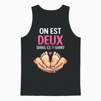 Pregnancy Announcement One Is Two in This Unisex Tank Top - Black