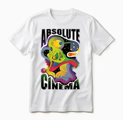 Psychedelic Alien Cinema Burst Unisex T-Shirt - White