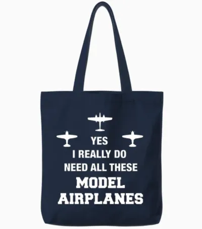 Model Airplane Shirt - Gifts for Model Airplane En Tote Bags - Navy