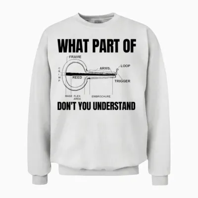 Jew Mouth Harp Jaw Harp Bass Unisex Sweatshirt - White